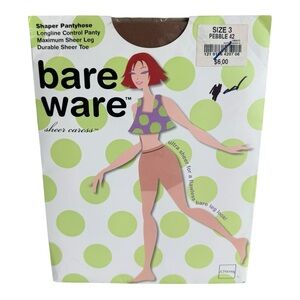 JCPenney Bare Ware Shaper pantyhose Size 3 Pebble 42 durable sheer toe